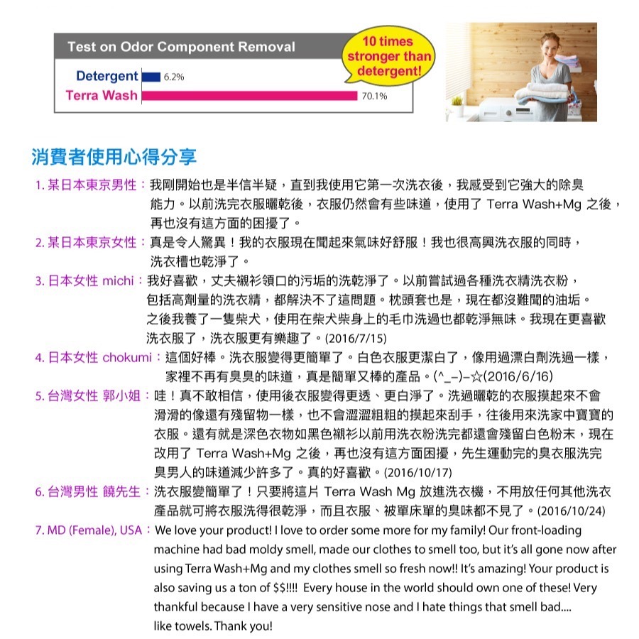 Terra Wash+Mg 鎂潔洗衣片 100g 洗淨+消臭+除菌+槽洗淨-細節圖3