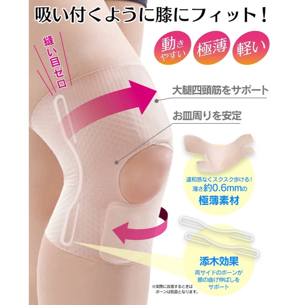 Alphax 肌膚感覺 蝶型透氣彈力膝蓋護帶 1入-細節圖2
