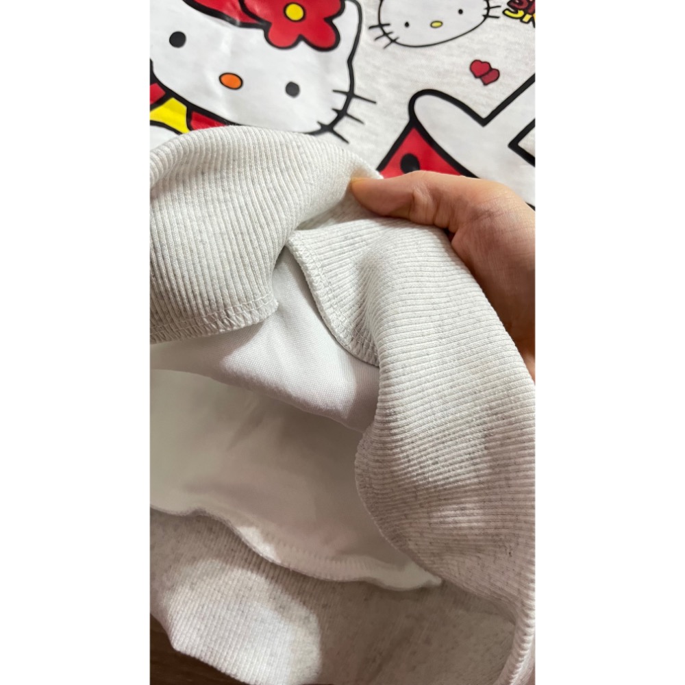 童裝連帽衞衣胸平量51cm白灰色雙面圖Hello Kitty卡通連帽長袖衛衣上衣帽t-細節圖9
