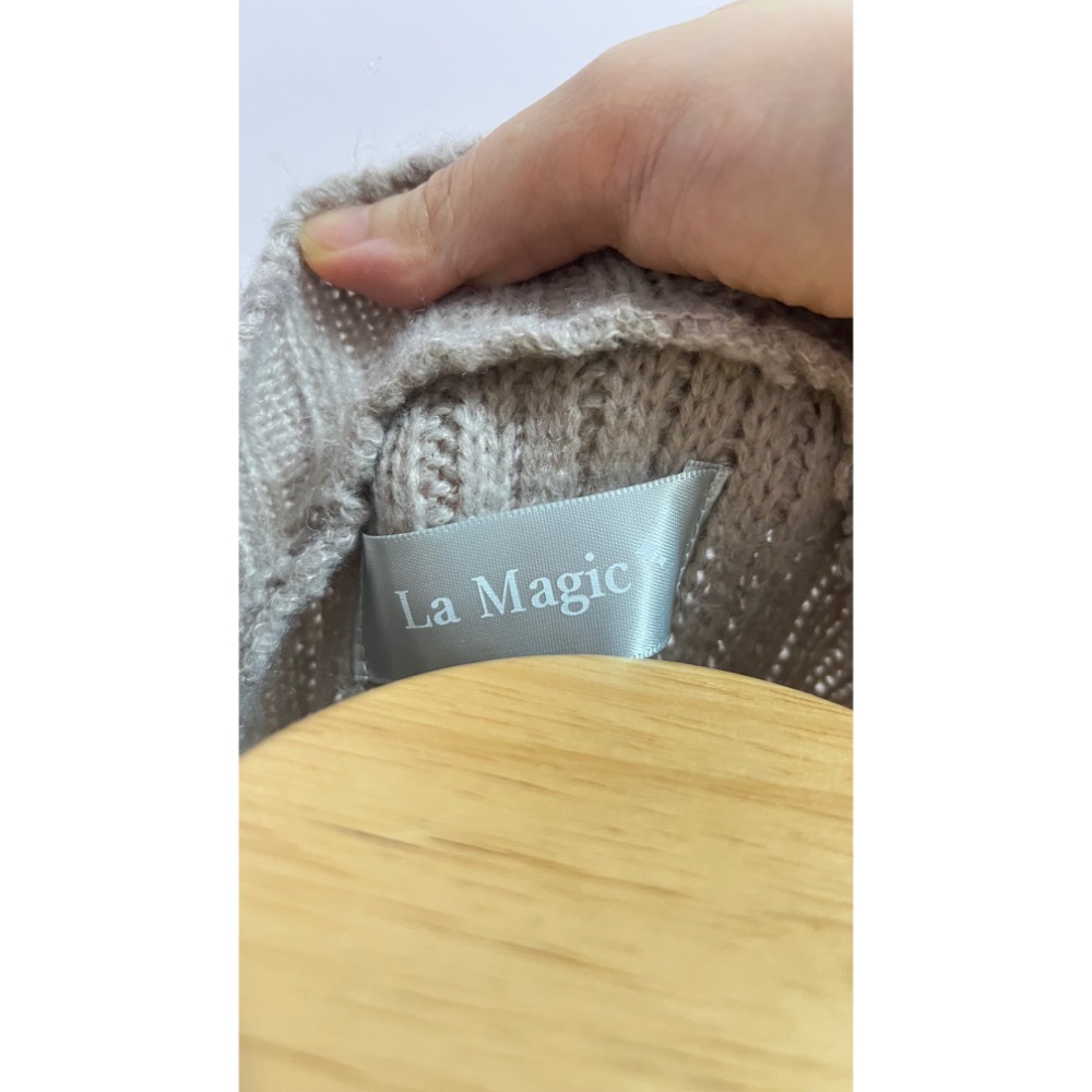 品牌la magic灰色慵懶寬鬆削肩露肩親膚舒適重磅針織毛衣連身裙連身長袖毛衣洋裝長版上衣-細節圖8