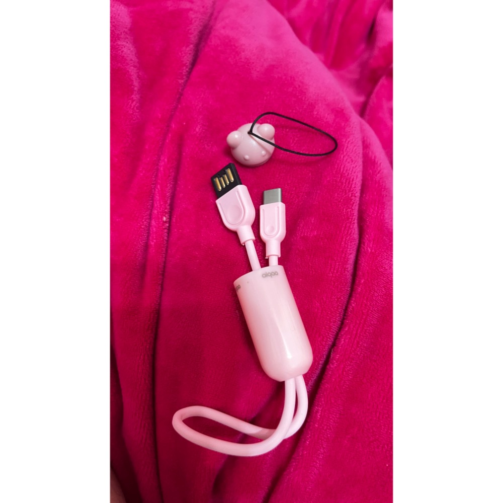 粉色小熊3A快充掛繩吊飾type-c充電線傳輸線數據線3a快充線-細節圖7