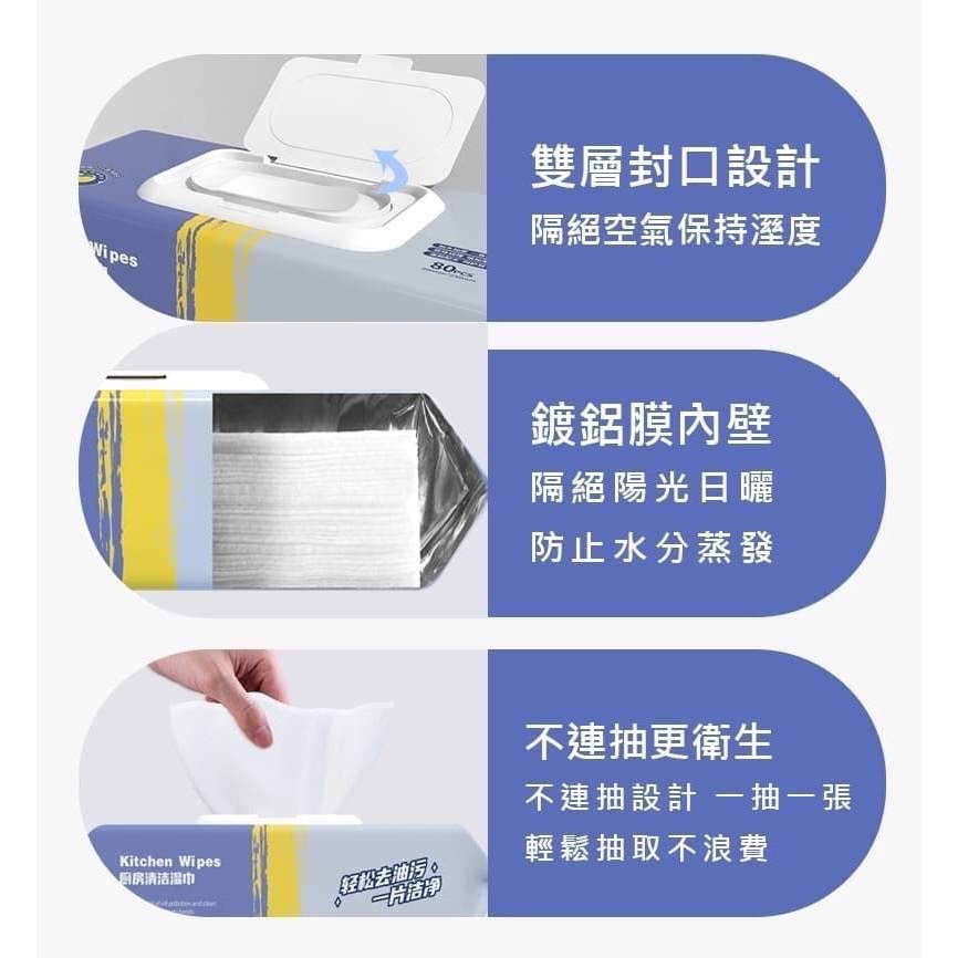 廚房萬用清潔加大版濕紙巾 80抽/包-細節圖7