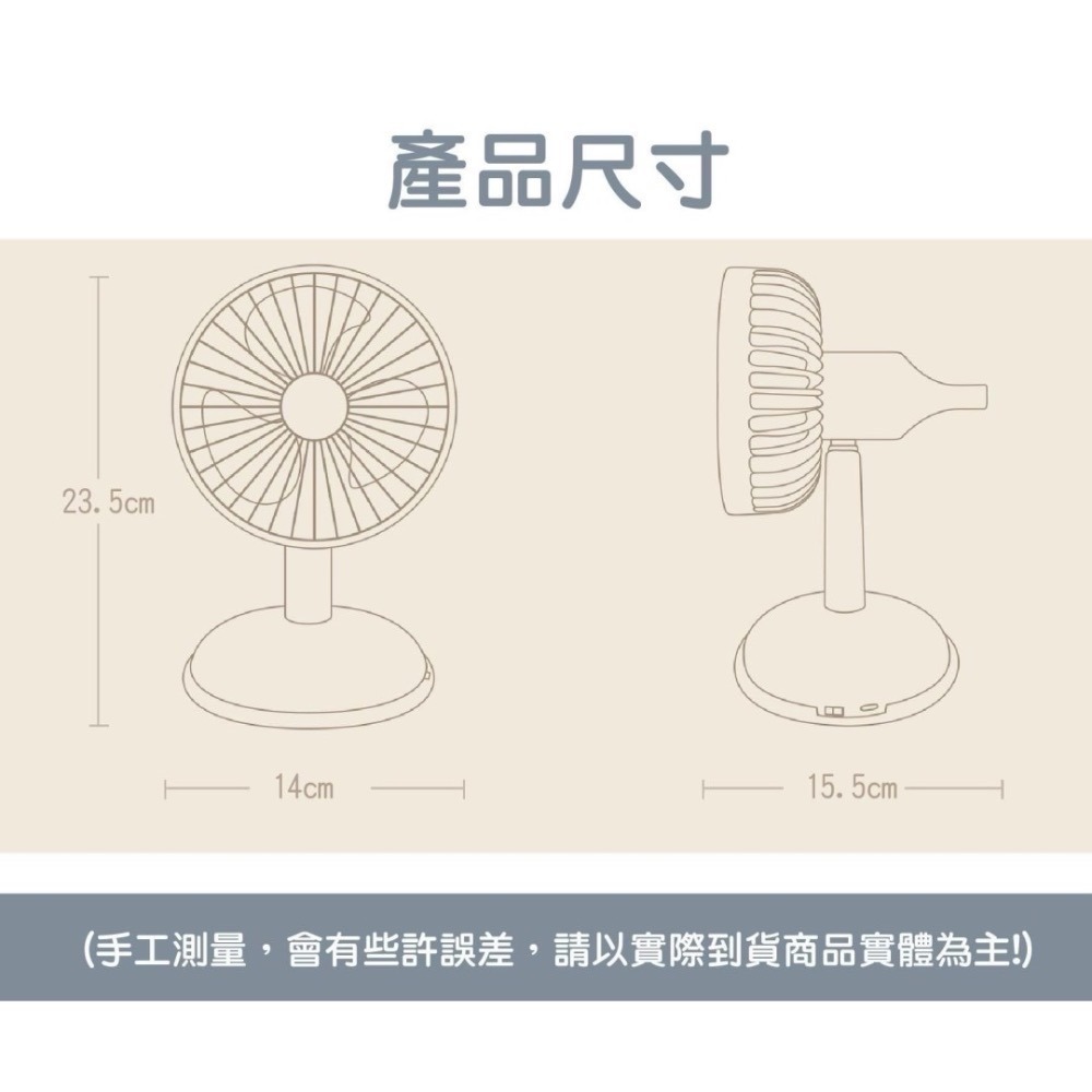 USB充電式 可手提 復古小電風扇 (3色)-細節圖8