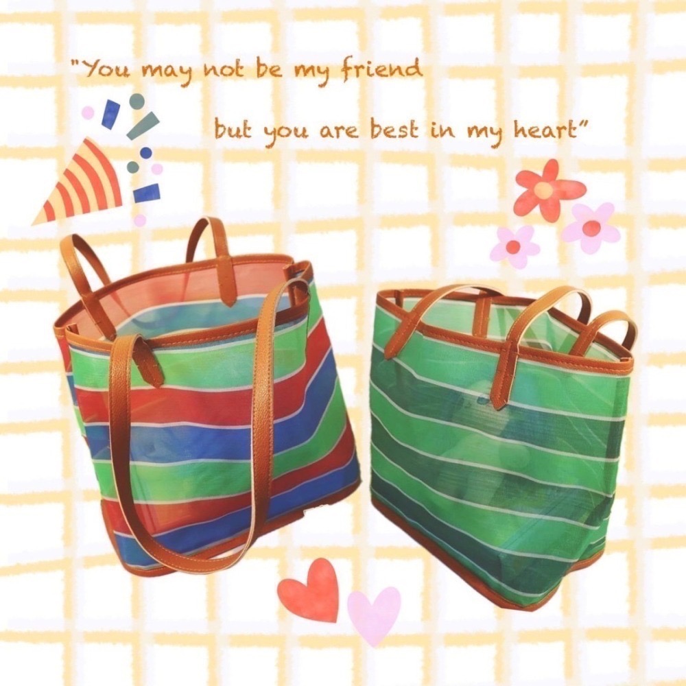 阿嬤的LV~復古漁網簍空托特包~-細節圖8