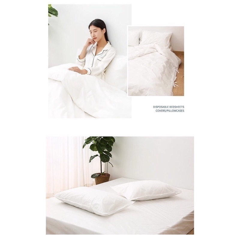 健康旅行 雙人加大 一次性 床單被套枕套4件組滅菌加厚雙人單人3件套旅行床上用品套裝-細節圖5