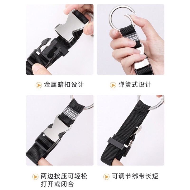出遊必備 萬用行李金屬扣掛環 行李掛帶 行李箱束帶 背包綁帶 背包金屬扣環 多功能掛扣 行李打包便攜帶-細節圖3