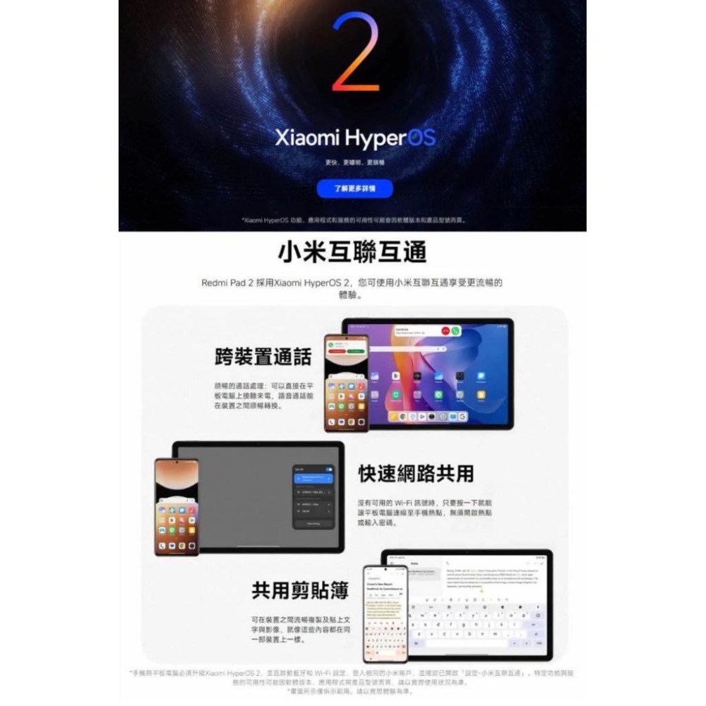 (空機自取價) 紅米Pad 2 4/128G wifi平價平板 全新未拆封台灣公司貨-細節圖2