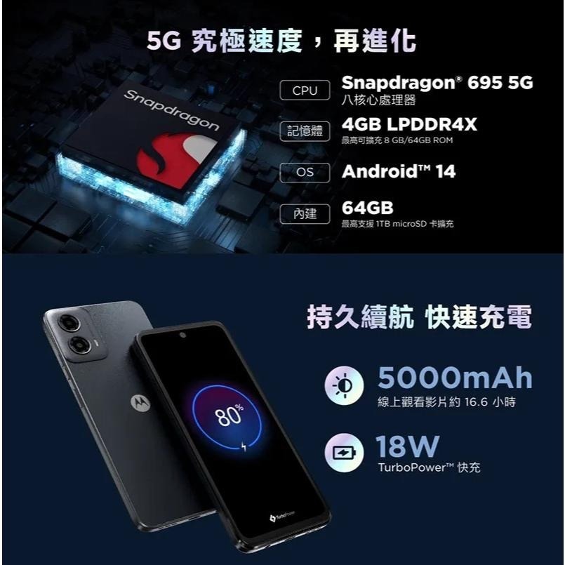 (空機自取價) Motorola Moto G34 4G/128G 6.5吋 超值5G智慧型手機 全新未拆封台灣公司貨-細節圖4