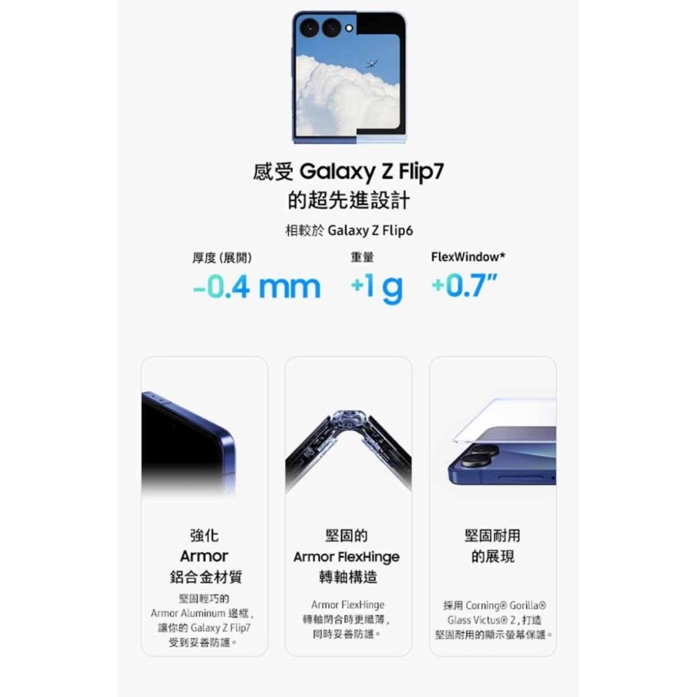 (空機自取價) 三星 Z Flip7 12G/512G 小尺寸 AI 摺疊旗艦 全新未拆封台灣公司貨 zflip6-細節圖3
