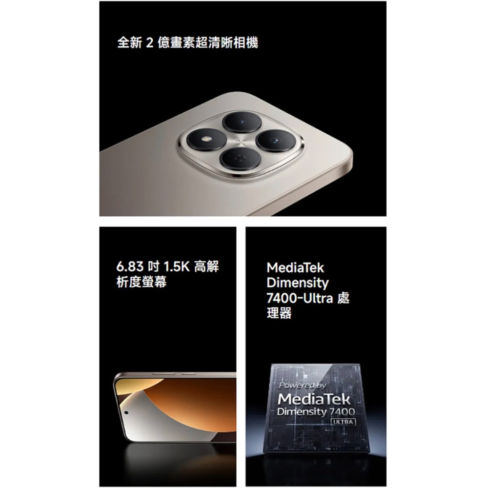 (空機自取價) 紅米Note15pro 12/256G 2億畫素 5G大螢幕大電量手機 全新未拆封台灣公司貨-細節圖4