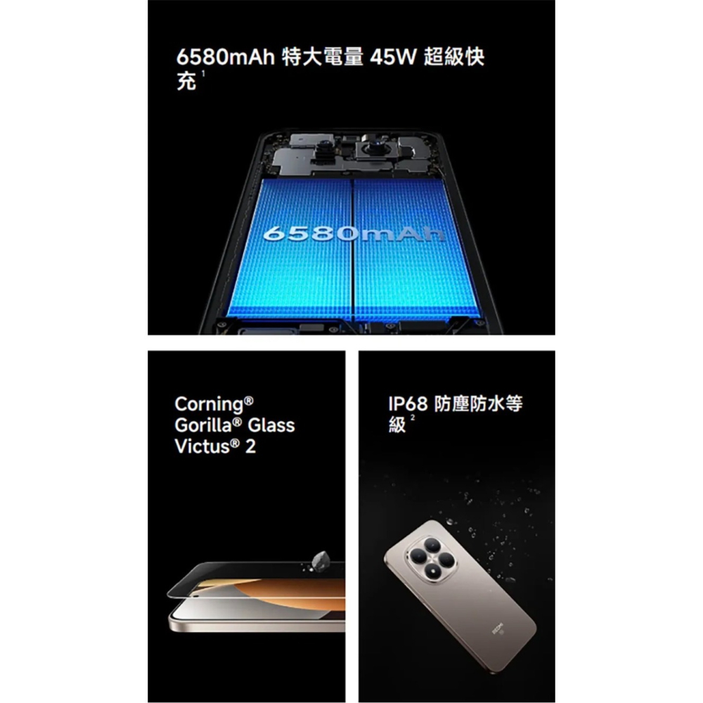 (空機自取價) 紅米Note15pro 12/512G 2億畫素 5G大螢幕大電量手機 全新未拆封台灣公司貨-細節圖3