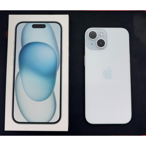 二手精品 iphone15 128G 藍色 9.5成新 健康度92% 有盒附原廠充電線及正廠充電頭 贈保護貼及殼