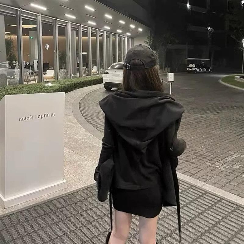 二手 RO風 巫師帽黑色斗篷帽短款外套-細節圖2