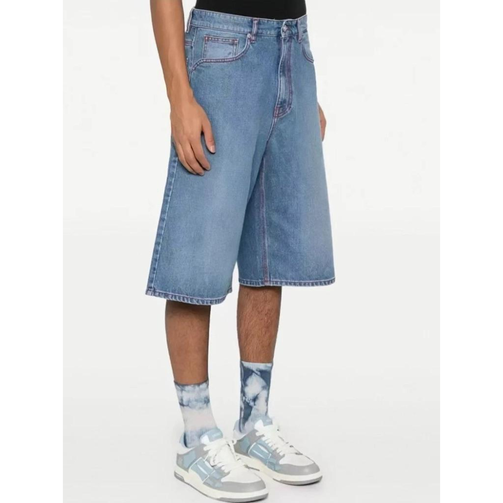 【ERL】25SS 紅線復古闊腿七分牛仔褲S號 / Baggy Pants-細節圖3