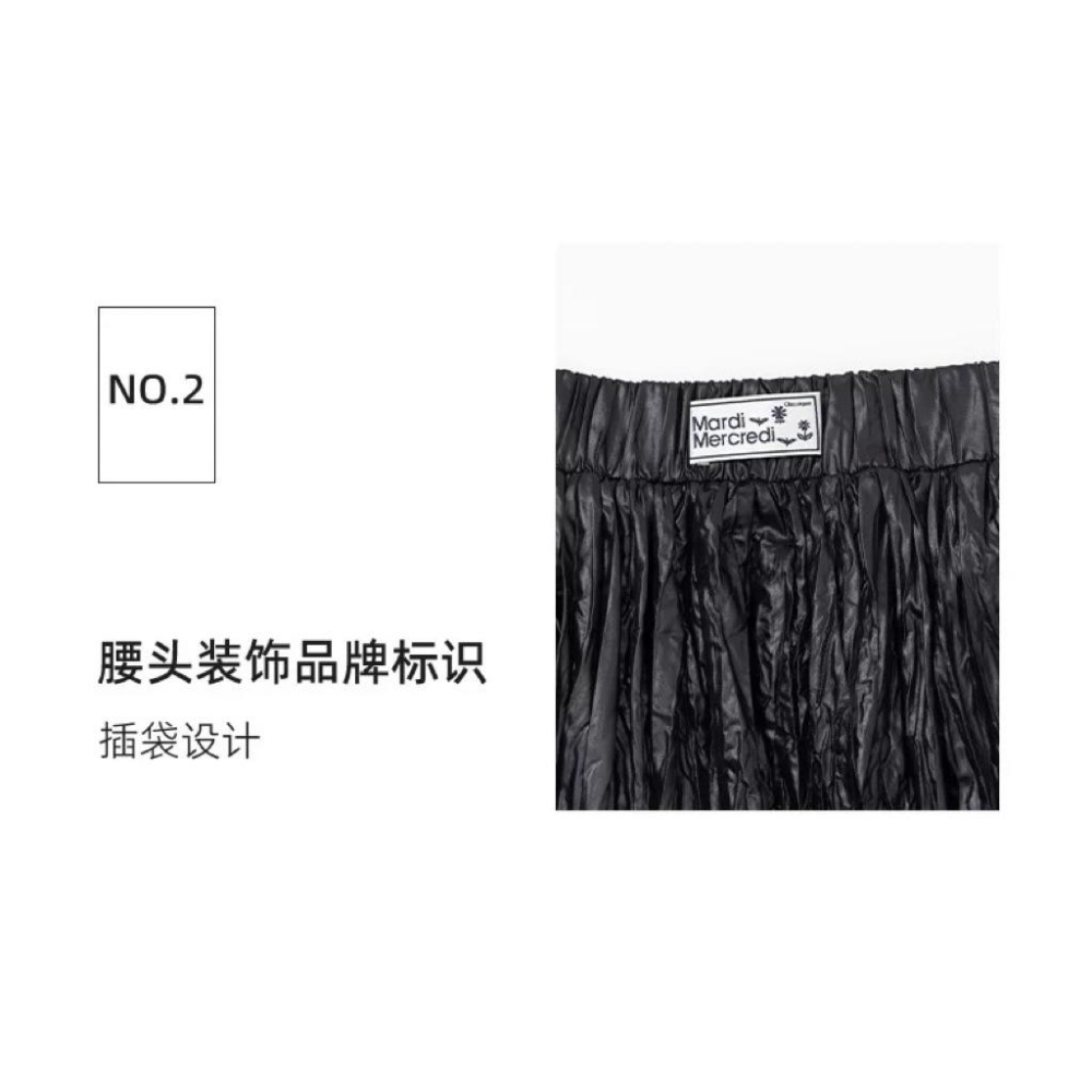 🖤 MardiMercredi 褶皺肌理花苞短裙｜甜酷設計感燈籠裙｜全新・均碼-細節圖6