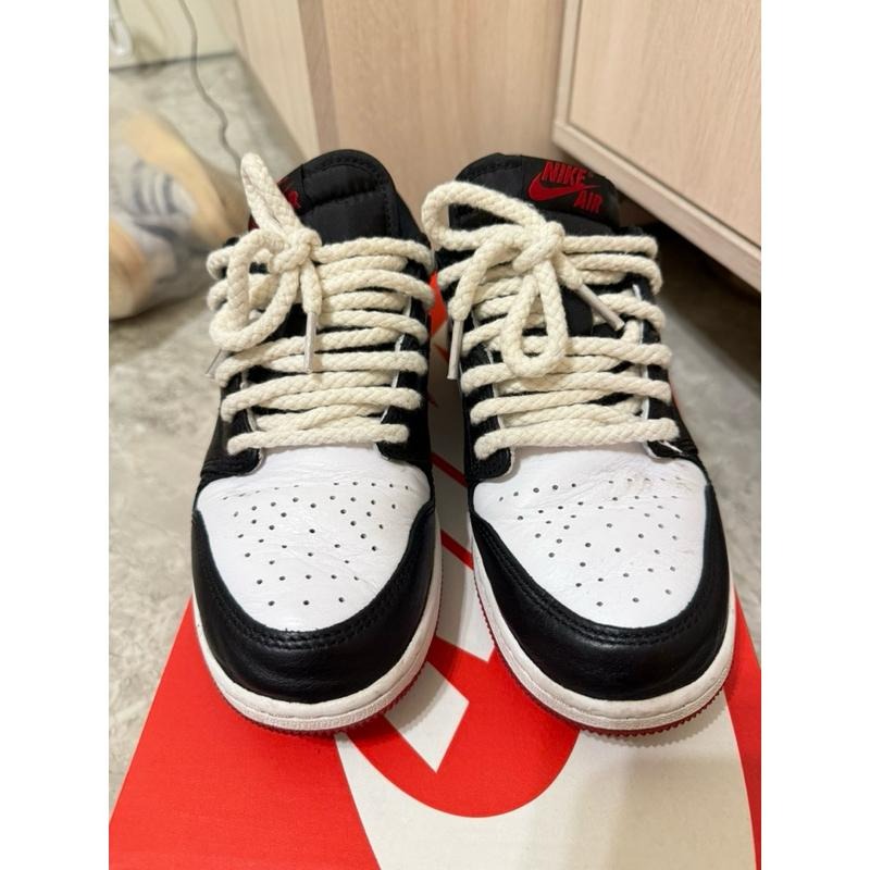 （二手） Jordan Air Jordan 1 皮革 黑腳趾 大童5.5y 24cm 9成新-細節圖3