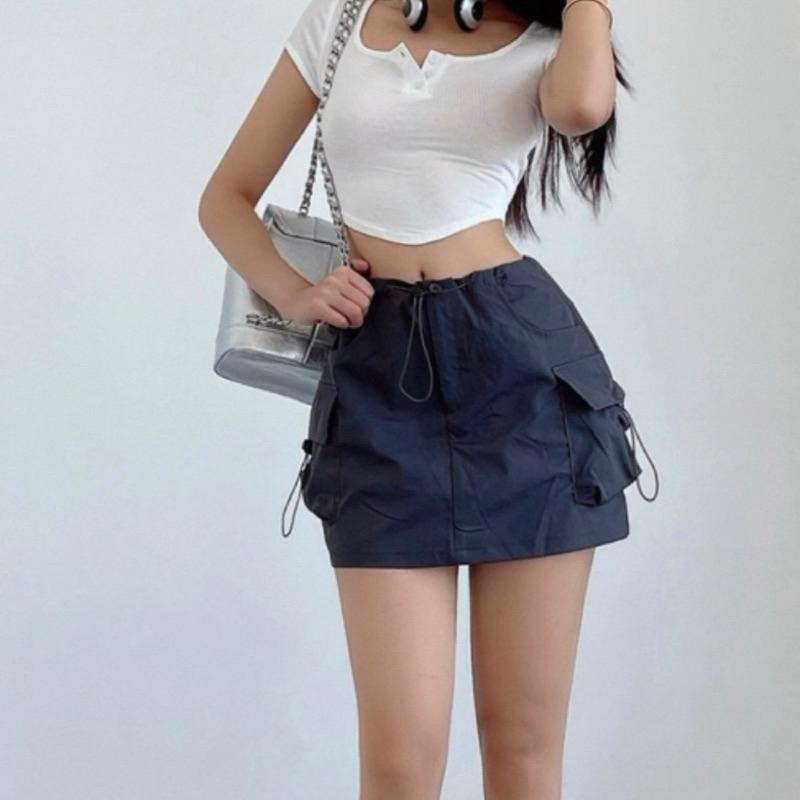 二手 灰色包臀工裝短裙 美式休閒 半身裙M號-細節圖4