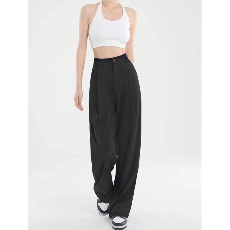 寬松高腰直筒拖地西裝褲 S號-細節圖2