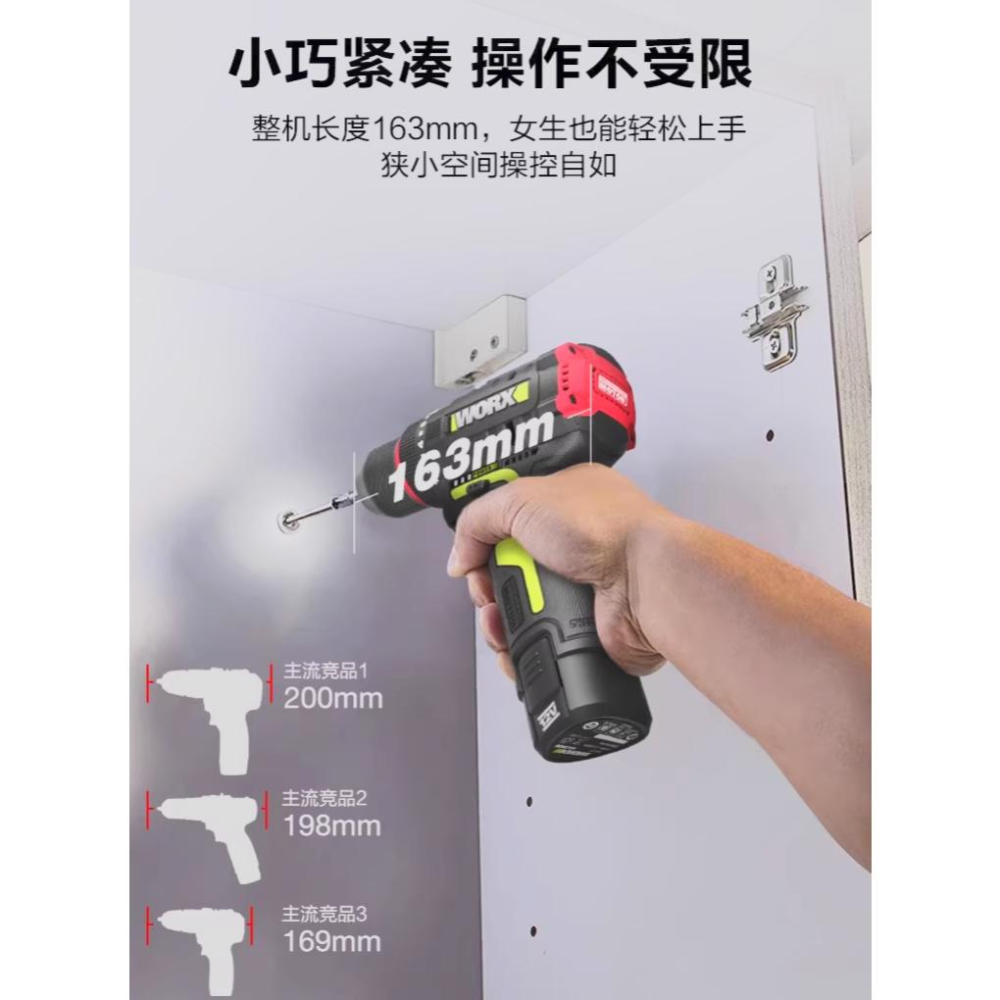 台北現貨 WORX 威克士 WU131X 12V 鋰電無刷震動鑽 夾頭電鑽 WU130X-細節圖2