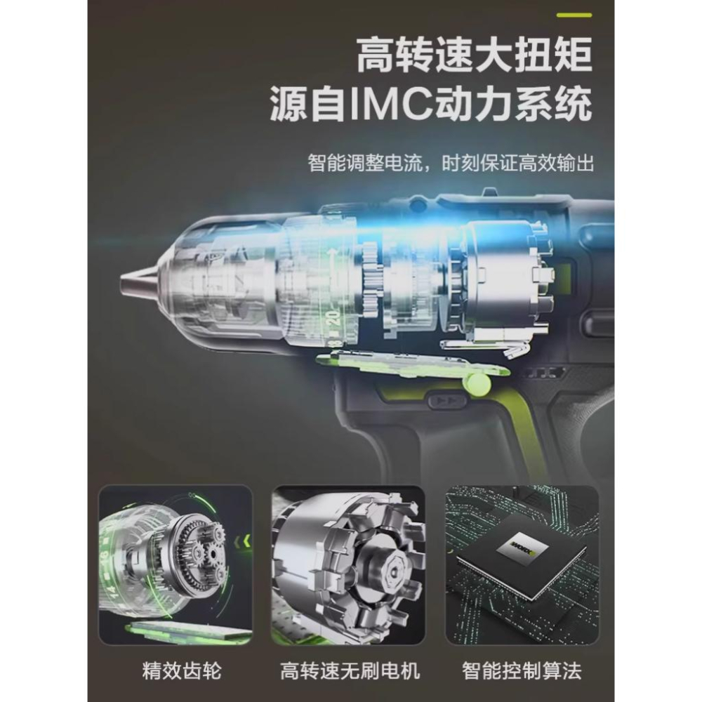 台北現貨 WORX 威克士 WU131X 12V 鋰電無刷震動鑽 夾頭電鑽 WU130X-細節圖4