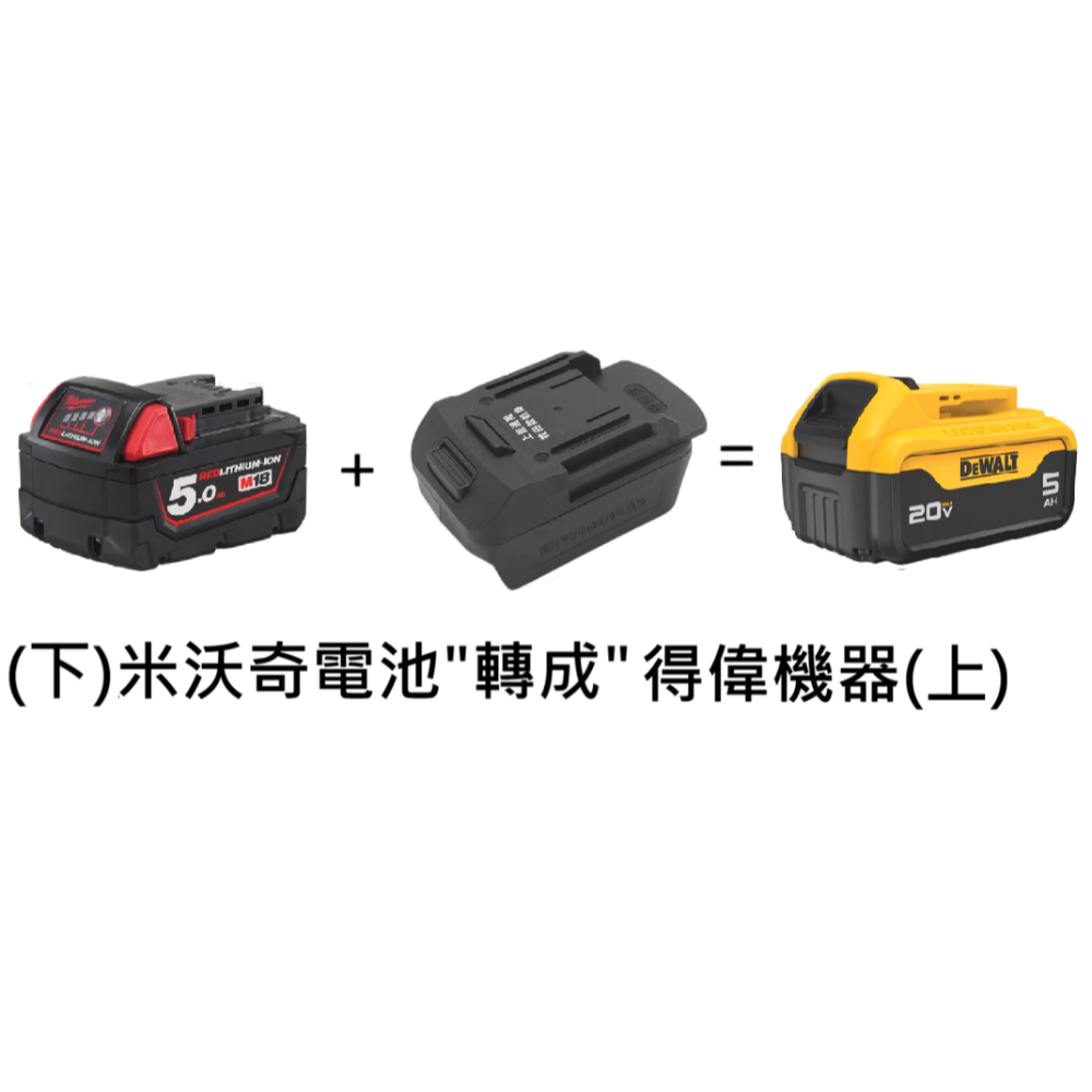 台北現貨 威克士電池轉牧田 牧田 米沃奇 得偉 電池轉威克士款 鋰電池轉換器 轉接器 電動工具用-規格圖3