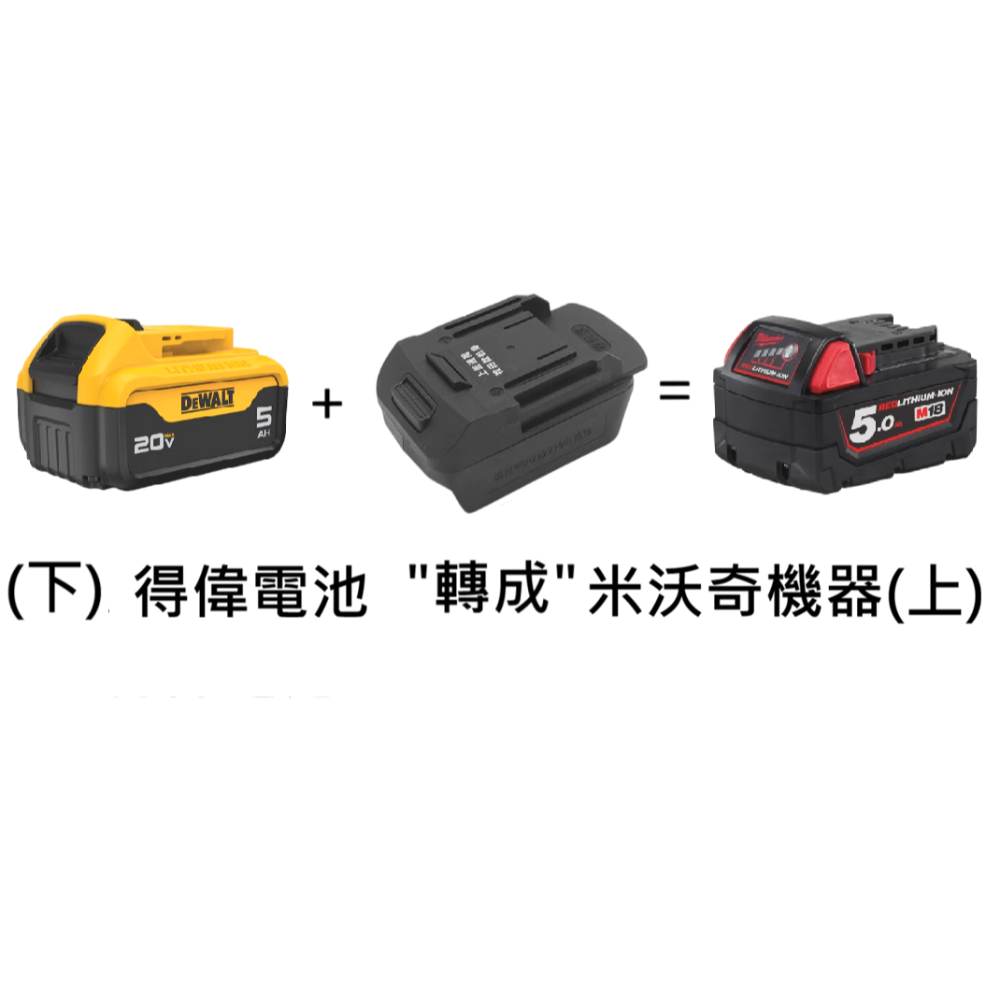 台北現貨 威克士電池轉牧田 牧田 米沃奇 得偉 電池轉威克士款 鋰電池轉換器 轉接器 電動工具用-規格圖3