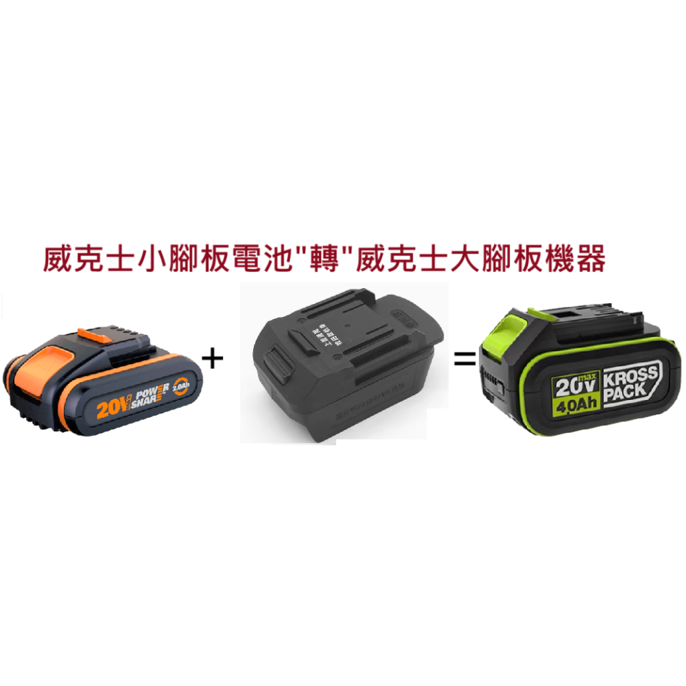 台北現貨 威克士電池轉牧田 牧田 米沃奇 得偉 電池轉威克士款 鋰電池轉換器 轉接器 電動工具用-規格圖3