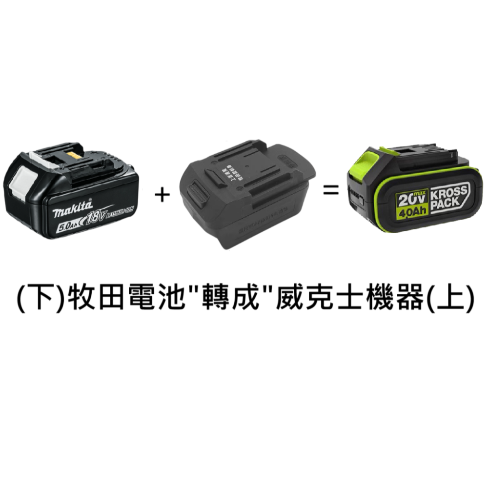 台北現貨 威克士電池轉牧田 牧田 米沃奇 得偉 電池轉威克士款 鋰電池轉換器 轉接器 電動工具用-規格圖3