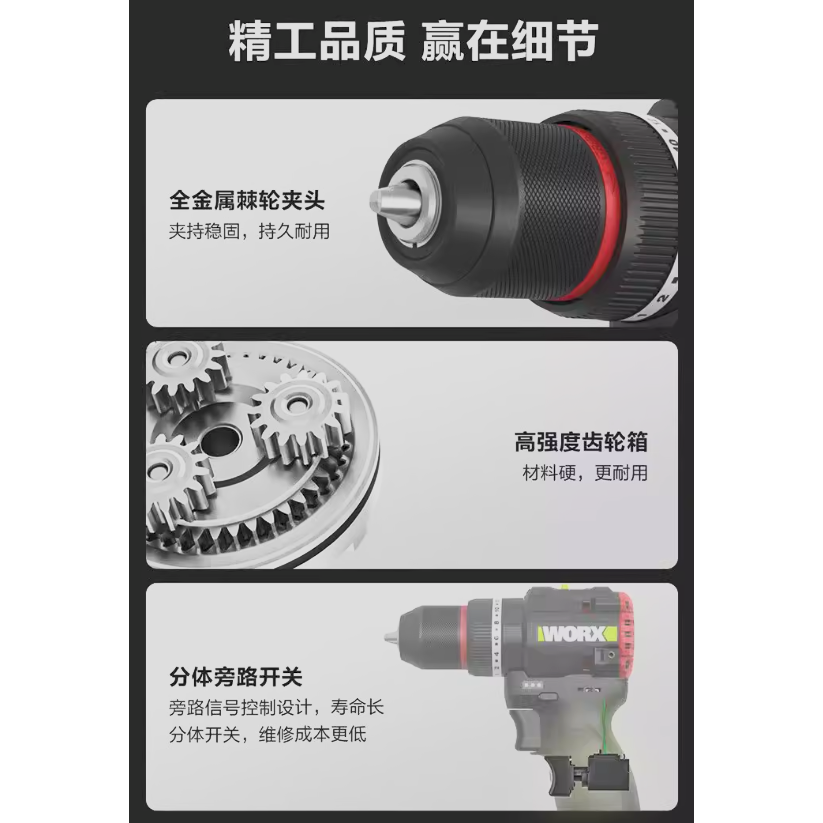台北現貨 威克士 WE204T WORX 12V 無刷震動電鑽 衝擊鑽 夾頭電鑽-細節圖7
