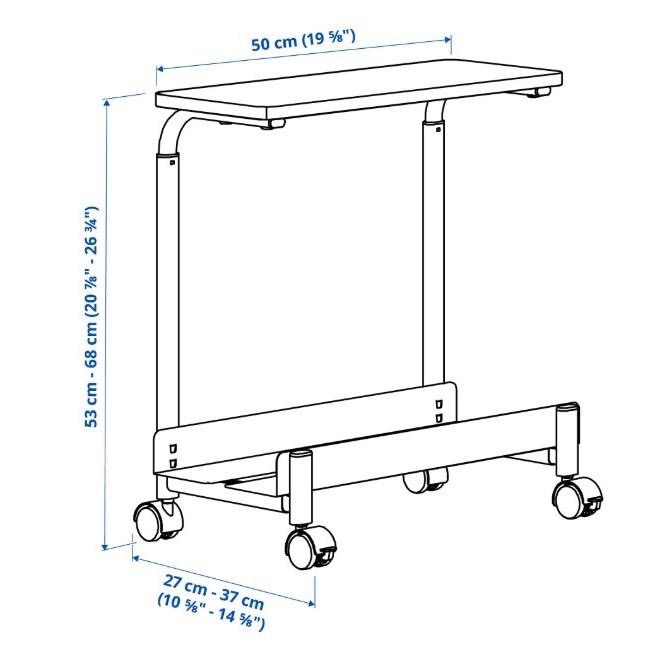 IKEA 正品 LÅNESPELARE 電腦主機架附層板 黑色 50x27公分 移動式電腦主機架 電腦架 主機架-細節圖2