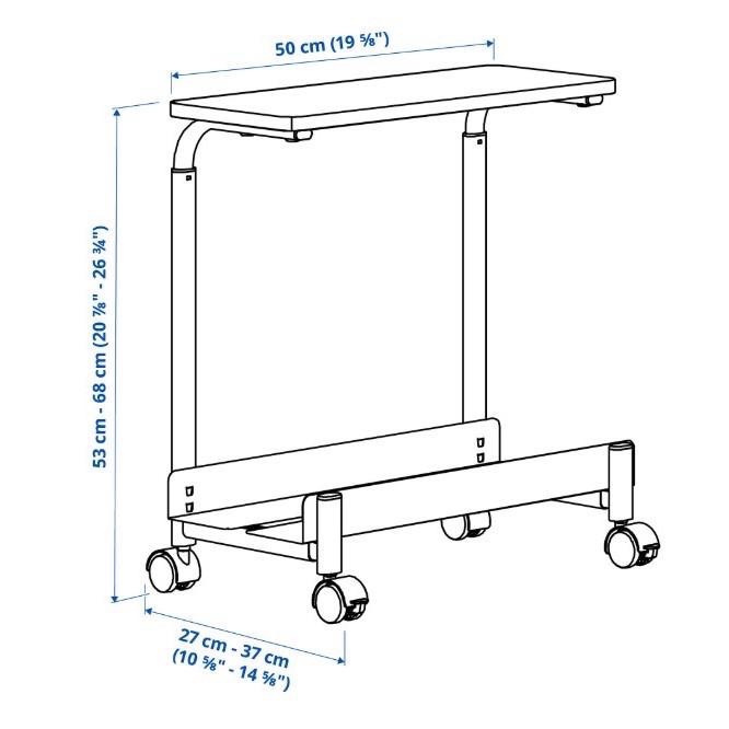 IKEA 正品 LÅNESPELARE 電腦主機架附層板 黑色 50x27公分 移動式電腦主機架 電腦架 主機架-細節圖2