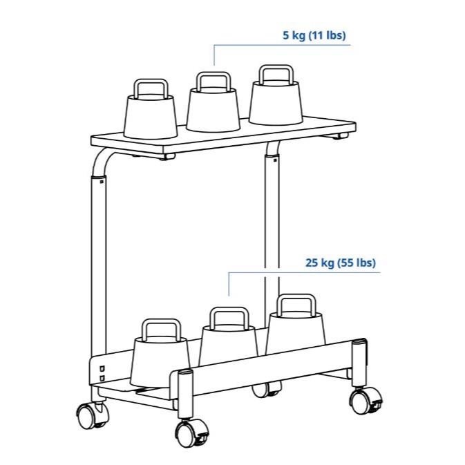 IKEA 正品 LÅNESPELARE 電腦主機架附層板 黑色 50x27公分 移動式電腦主機架 電腦架 主機架-細節圖3