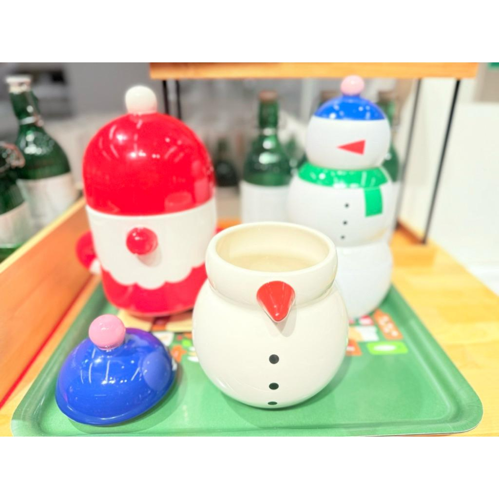 IKEA 現貨 VINTERFINT 2025 附蓋萬用罐3件組 金屬 可堆疊 陶瓷 聖誕老人 雪人 聖誕節 交換禮物-細節圖3