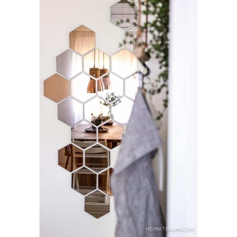 IKEA代購附發票 HÖNEFOSS 鏡子 鏡面貼 鏡子貼 六角玻璃鏡面 六邊形鏡子 18x21公分 10 件裝 六角鏡-細節圖4