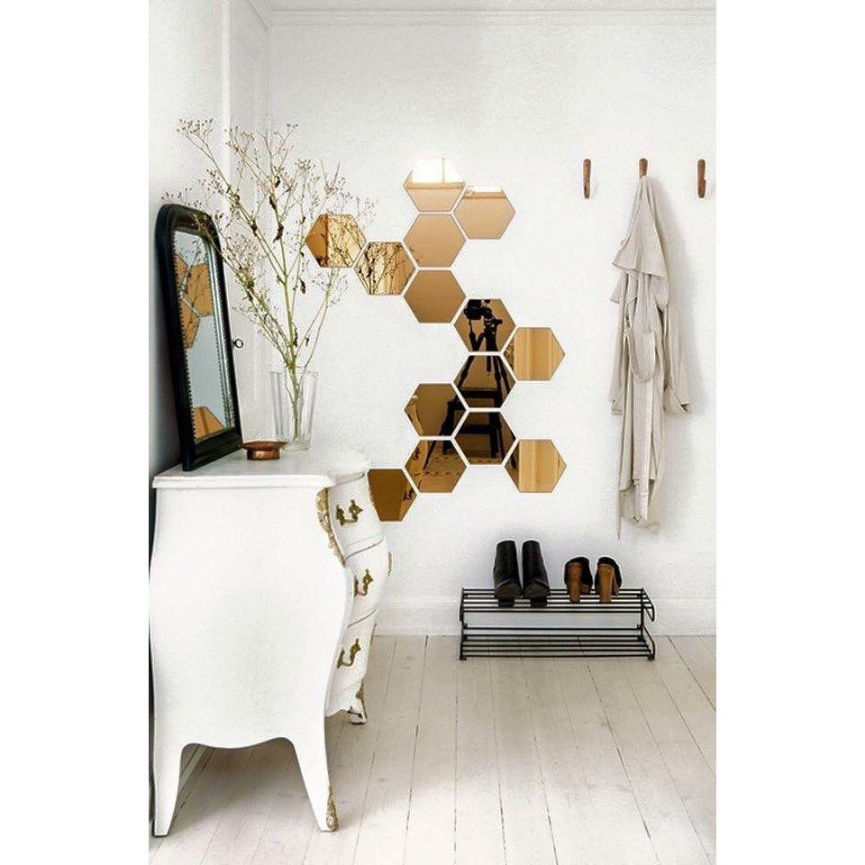 IKEA代購附發票 HÖNEFOSS 鏡子 鏡面貼 鏡子貼 六角玻璃鏡面 六邊形鏡子 18x21公分 10 件裝 六角鏡-細節圖7