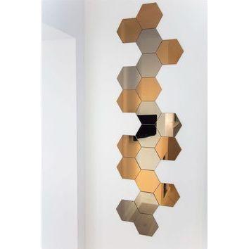 IKEA代購附發票 HÖNEFOSS 鏡子 鏡面貼 鏡子貼 六角玻璃鏡面 六邊形鏡子 18x21公分 10 件裝 六角鏡-細節圖8