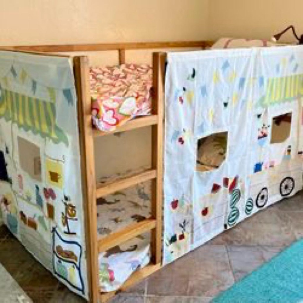 IKEA代購 KURA 床簾, 市場圖案 餐車設計 僅適用於KURA翻轉式兒童床-細節圖2