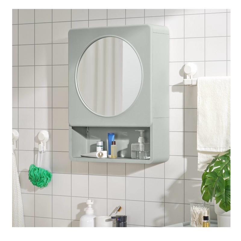 IKEA正品代購附發票  IVÖSJÖN 鏡櫃 圓鏡 浴櫃 聚丙烯 防潮 防水櫃 浴室鏡子 附門收納櫃 浴室收納-細節圖3
