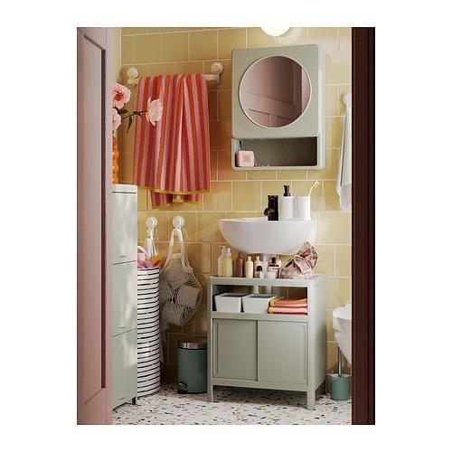 IKEA正品代購附發票  IVÖSJÖN 鏡櫃 圓鏡 浴櫃 聚丙烯 防潮 防水櫃 浴室鏡子 附門收納櫃 浴室收納-細節圖6