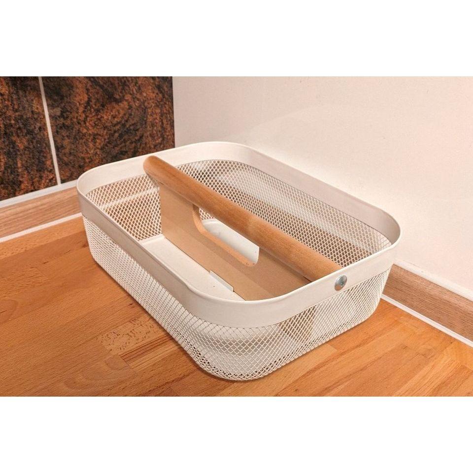 IKEA代購 RISATORP 收納籃連隔層 文具收納盒 鋼質網籃 鋼質收納籃 手提多功能桌上收納盒 桌面收納籃 咖啡桌-細節圖3