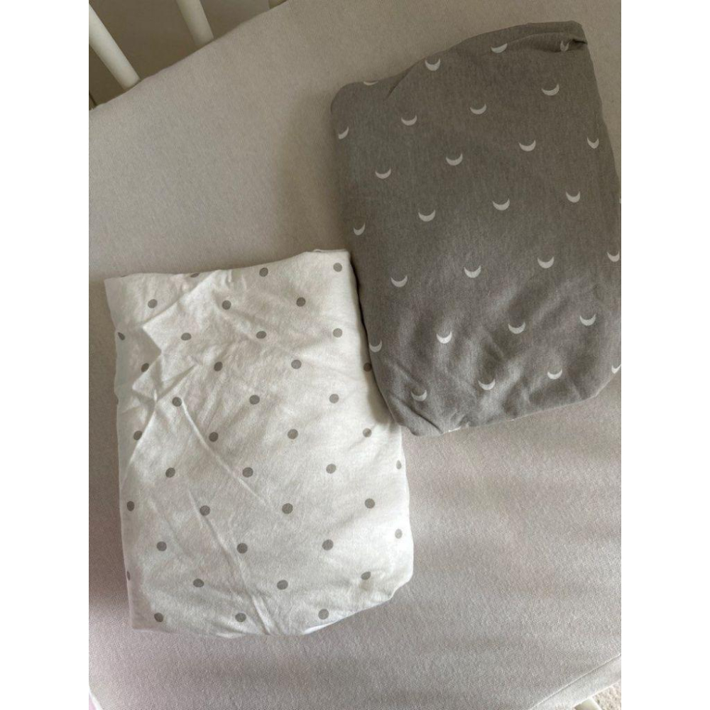 IKEA正品代購 LENAST 嬰兒床床包, 圓點/月亮 嬰兒床包 嬰兒床墊120X60公分-細節圖3