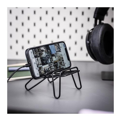IKEA代購  KRUBBET 手機架, 黑色 手機支架 手機座 造型手機架 多功能手機架 椅子手機架-細節圖3