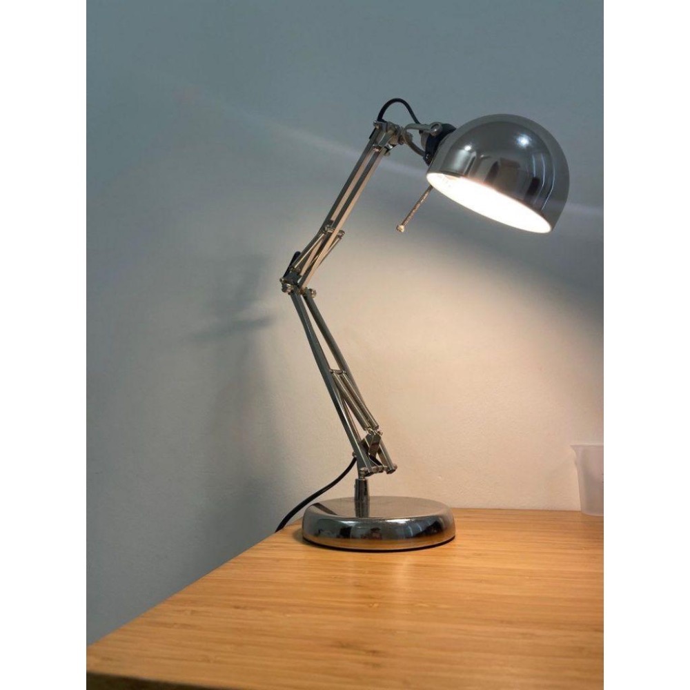 IKEA正品 米色 FORSÅ /FORSA 鍍鎳工作燈 鋼質工作燈 LED 檯燈 桌燈 桌燈 閱讀燈 工作燈-細節圖4