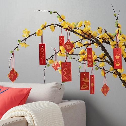 IKEA代購 KUNGSTIGER 裝飾品 17件組, 彩色 單字春聯 窗貼 虎門貼 虎年造型-細節圖8