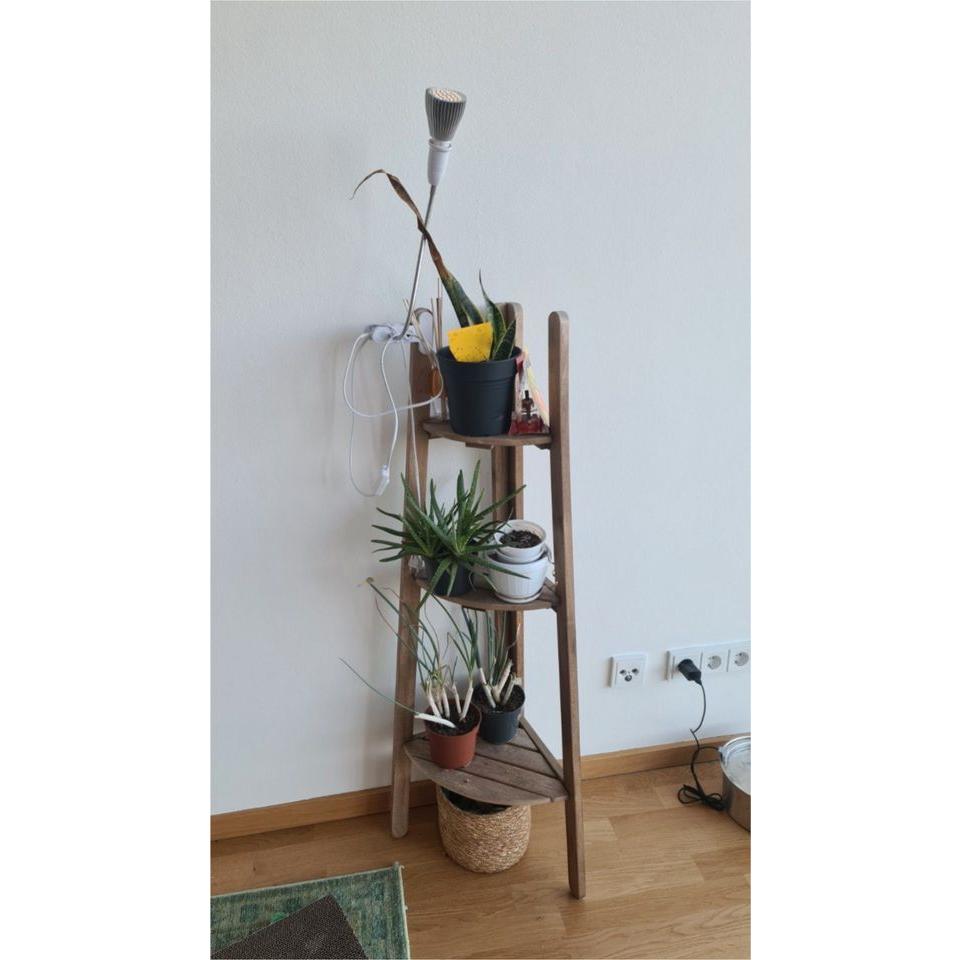 IKEA正品附發票 ASKHOLMEN 盆栽架 三層置物架  轉角層架 花架 轉角三層架 多層花架 展示架 鄉村 花盆架-細節圖3