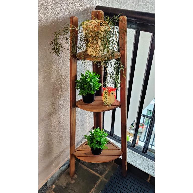 IKEA正品附發票 ASKHOLMEN 盆栽架 三層置物架  轉角層架 花架 轉角三層架 多層花架 展示架 鄉村 花盆架-細節圖7