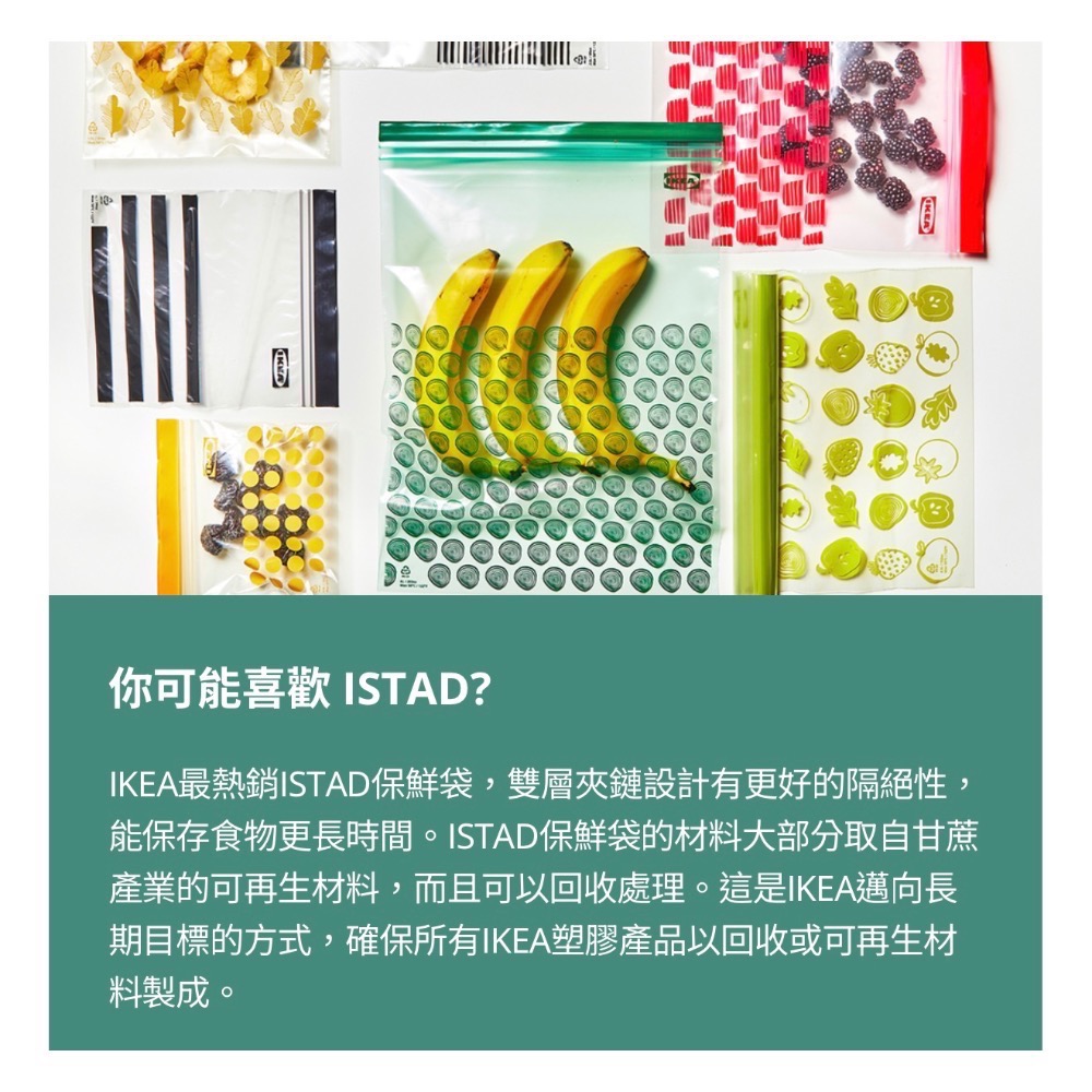 IKEA  ISTAD 保鮮袋 夾鏈袋 保鮮盒 密封袋 冷藏袋 野餐袋 食物 水果蔬菜 餅乾糖果分裝 萬用袋 冷凍袋-細節圖2