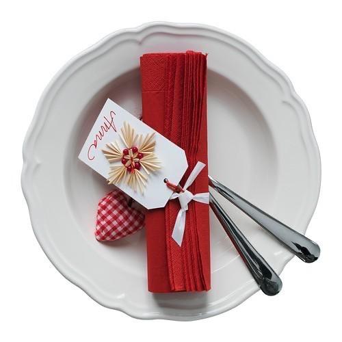 IKEA FANTASTISK 白色紅色 餐巾紙 彩色餐巾紙 40X40公分 派對紙巾 宴客擺盤 DIY-細節圖2