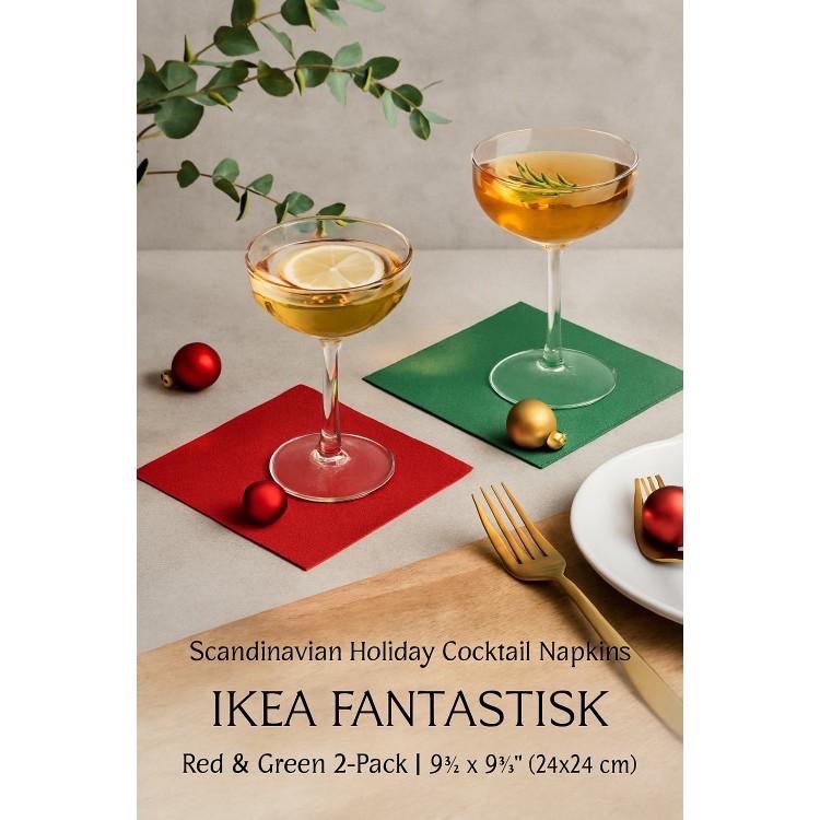 IKEA FANTASTISK 白色紅色 餐巾紙 彩色餐巾紙 40X40公分 派對紙巾 宴客擺盤 DIY-細節圖8