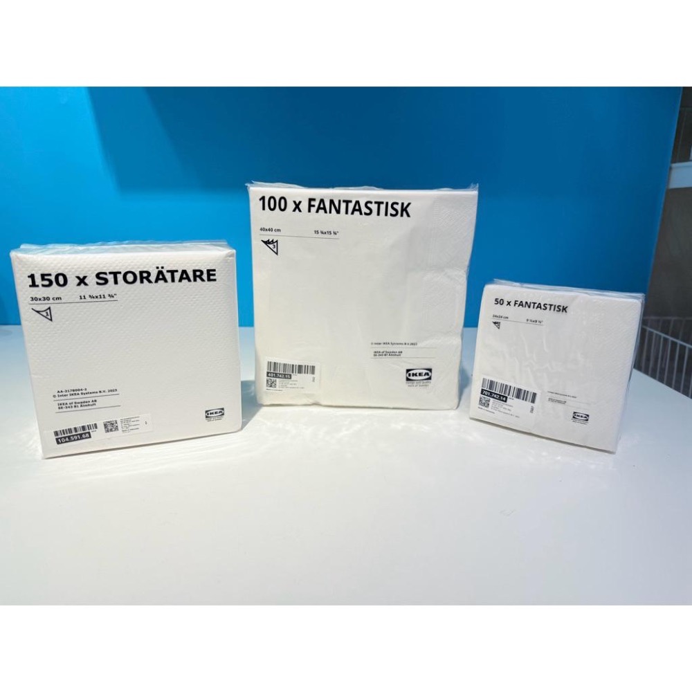 IKEA FANTASTISK 白色紅色 餐巾紙 彩色餐巾紙 40X40公分 派對紙巾 宴客擺盤 DIY-細節圖9